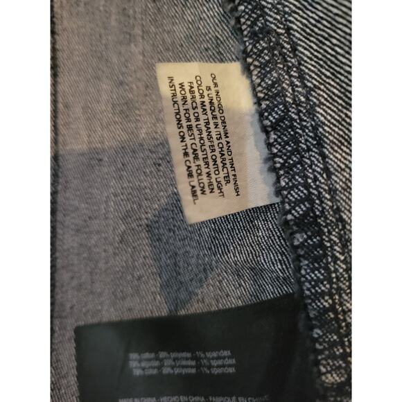 Gloria Vanderbilt Women's Denim Three-Button Blazer Rinse Royal Dark Wash Large - Picture 6 of 6